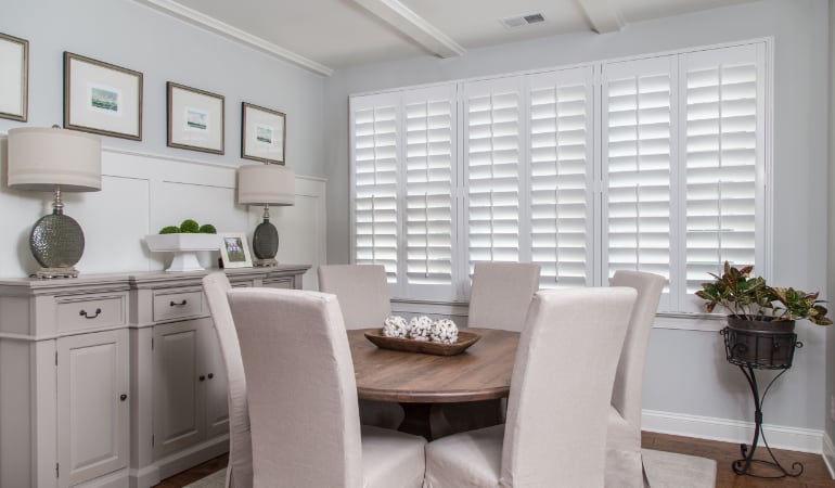  Plantation shutters in a Phoenix dining room.